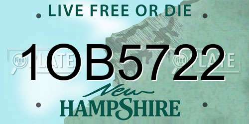 1OB5722 New Hampshire License Plate