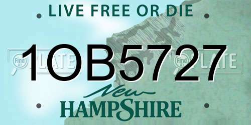 1OB5727 New Hampshire License Plate