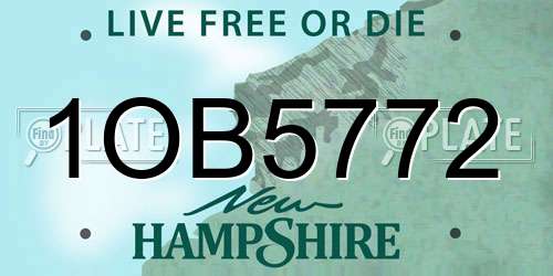 1OB5772 New Hampshire License Plate