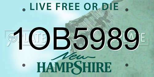 1OB5989 New Hampshire License Plate