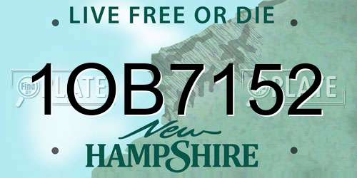 1OB7152 New Hampshire License Plate