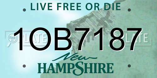 1OB7187 New Hampshire License Plate