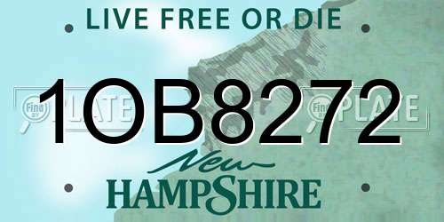 1OB8272 New Hampshire License Plate