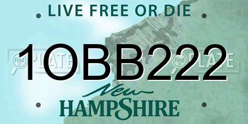 1OBB222 New Hampshire License Plate