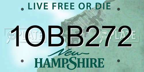1OBB272 New Hampshire License Plate