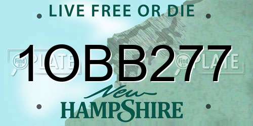 1OBB277 New Hampshire License Plate