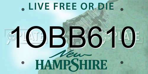 1OBB610 New Hampshire License Plate