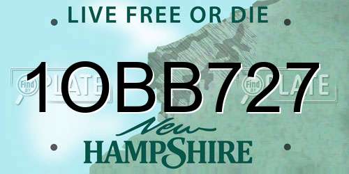 1OBB727 New Hampshire License Plate