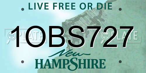 1OBS727 New Hampshire License Plate