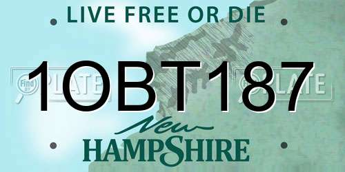 1OBT187 New Hampshire License Plate