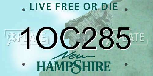 1OC285 New Hampshire License Plate