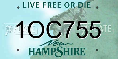1OC755 New Hampshire License Plate