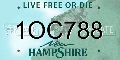 1OC788 New Hampshire License Plate