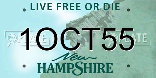 1OCT55 New Hampshire License Plate