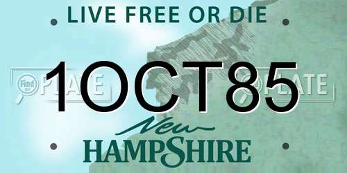 1OCT85 New Hampshire License Plate