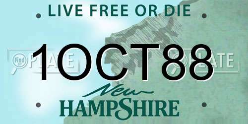 1OCT88 New Hampshire License Plate