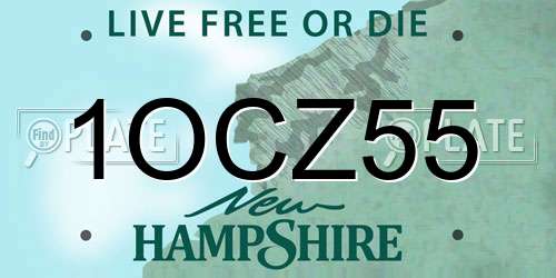 1OCZ55 New Hampshire License Plate