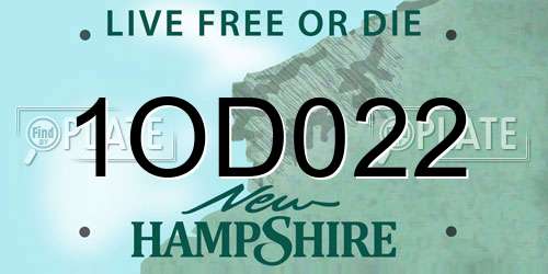1OD022 New Hampshire License Plate