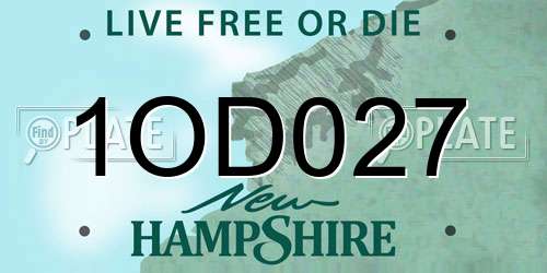 1OD027 New Hampshire License Plate