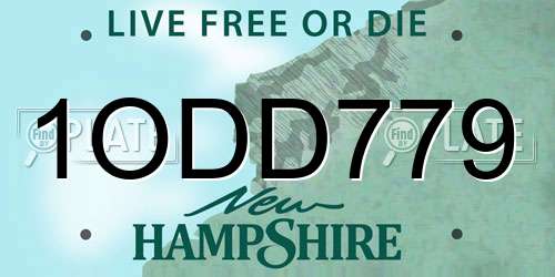 1ODD779 New Hampshire License Plate