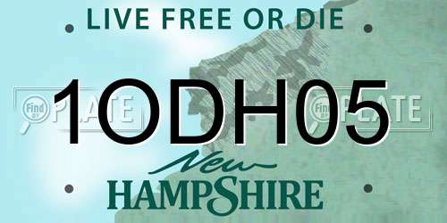 1ODH05 New Hampshire License Plate
