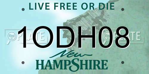1ODH08 New Hampshire License Plate