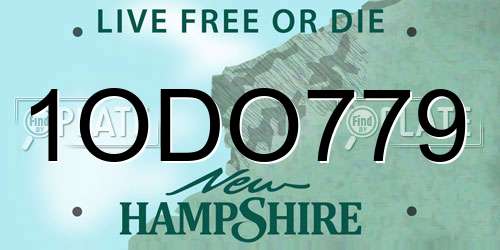 1ODO779 New Hampshire License Plate