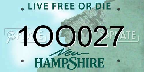 1OO027 New Hampshire License Plate
