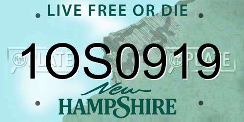 1OS0919 New Hampshire License Plate