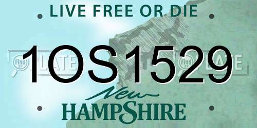 1OS1529 New Hampshire License Plate