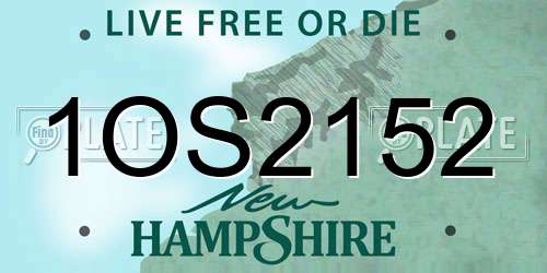 1OS2152 New Hampshire License Plate