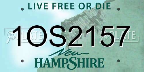 1OS2157 New Hampshire License Plate