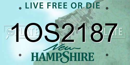 1OS2187 New Hampshire License Plate