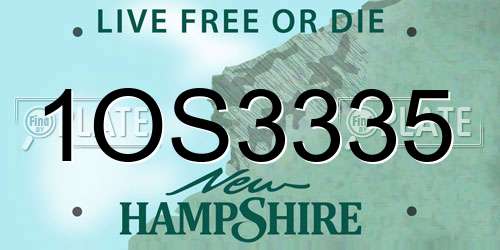 1OS3335 New Hampshire License Plate