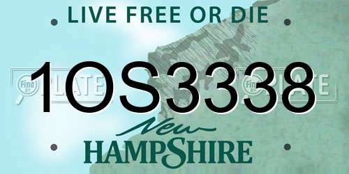 1OS3338 New Hampshire License Plate