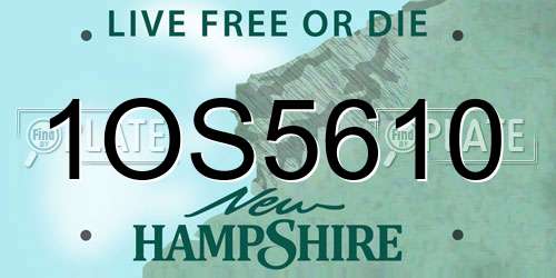 1OS5610 New Hampshire License Plate