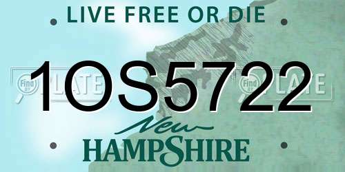 1OS5722 New Hampshire License Plate