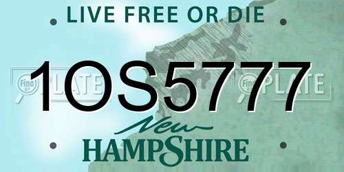 1OS5777 New Hampshire License Plate