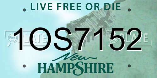 1OS7152 New Hampshire License Plate