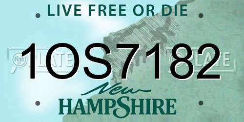 1OS7182 New Hampshire License Plate