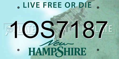 1OS7187 New Hampshire License Plate