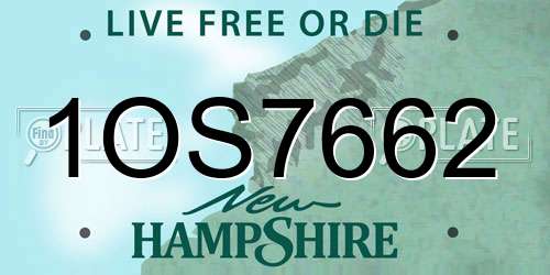 1OS7662 New Hampshire License Plate