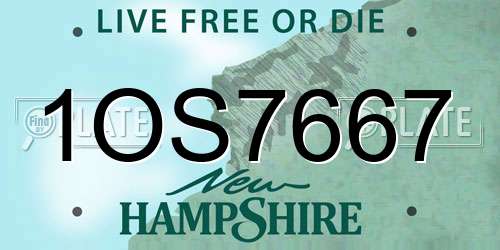 1OS7667 New Hampshire License Plate