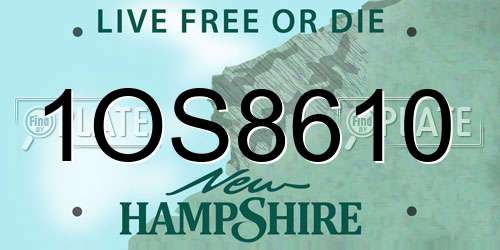 1OS8610 New Hampshire License Plate