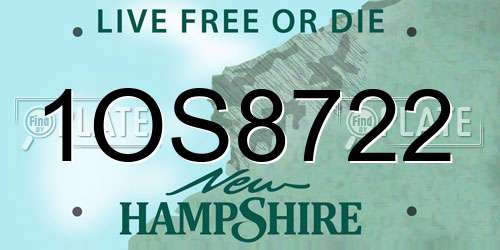 1OS8722 New Hampshire License Plate
