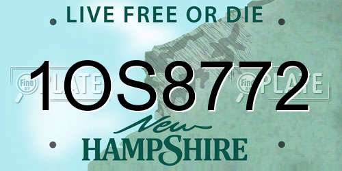 1OS8772 New Hampshire License Plate