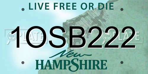 1OSB222 New Hampshire License Plate