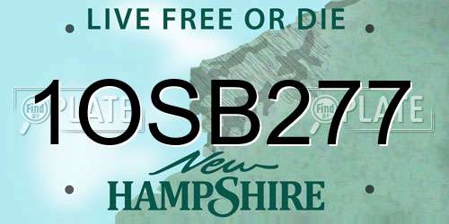 1OSB277 New Hampshire License Plate