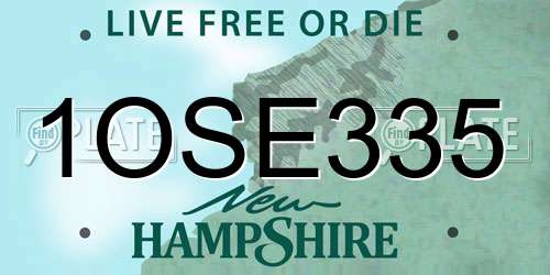 1OSE335 New Hampshire License Plate