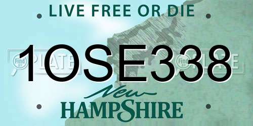 1OSE338 New Hampshire License Plate